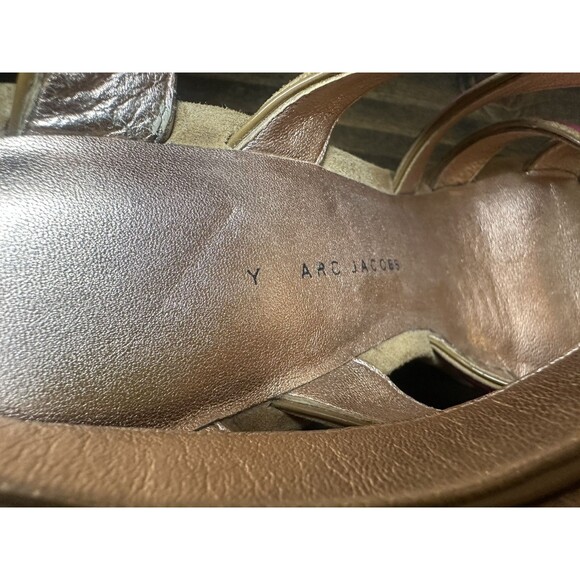 *RARE* Marc by Marc Jacobs Wedge Platform‎ Pink Red Strappy Sandals Heels 8 - Picture 7 of 14